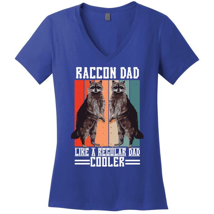 Raccon Dad Like A Regular Dad Cooler Gift Women's V-Neck T-Shirt