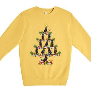 Rottweiler Dog Lover Xmas Lighting Rottweiler Christmas Tree Meaningful Gift Premium Crewneck Sweatshirt