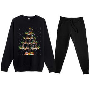 Rottweiler Dog Lover Xmas Lighting Rottweiler Christmas Tree Meaningful Gift Premium Crewneck Sweatsuit Set