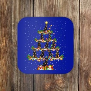 Rottweiler Dog Lover Xmas Lighting Rottweiler Christmas Tree Meaningful Gift Coaster