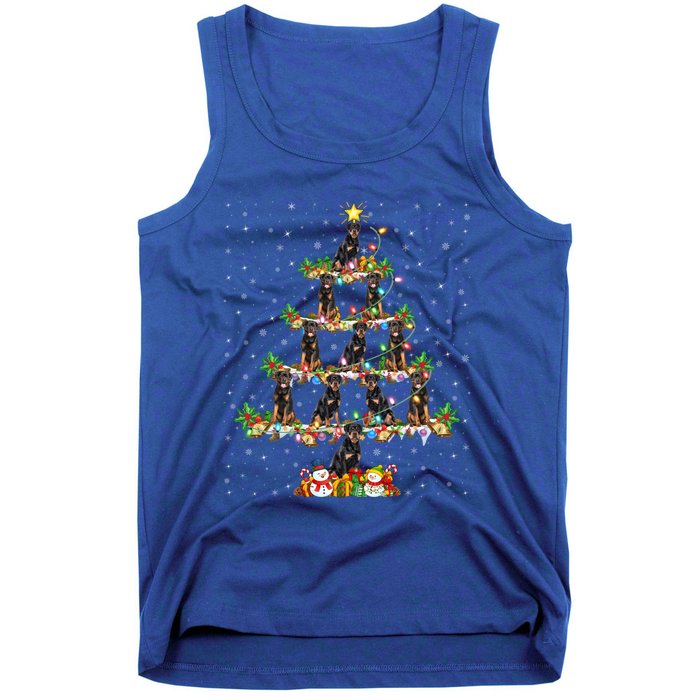 Rottweiler Dog Lover Xmas Lighting Rottweiler Christmas Tree Meaningful Gift Tank Top