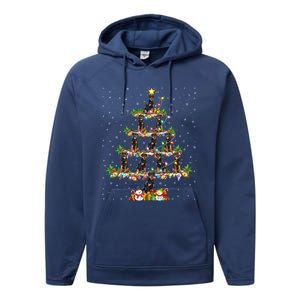 Rottweiler Dog Lover Xmas Lighting Rottweiler Christmas Tree Meaningful Gift Performance Fleece Hoodie