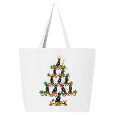 Rottweiler Dog Lover Xmas Lighting Rottweiler Christmas Tree Meaningful Gift 25L Jumbo Tote