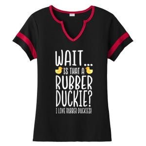 Rubber Duck Lover I Love Rubber Duckies Ladies Halftime Notch Neck Tee