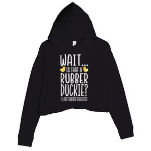 Rubber Duck Lover I Love Rubber Duckies Crop Fleece Hoodie