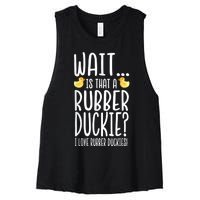 Rubber Duck Lover I Love Rubber Duckies Women's Racerback Cropped Tank