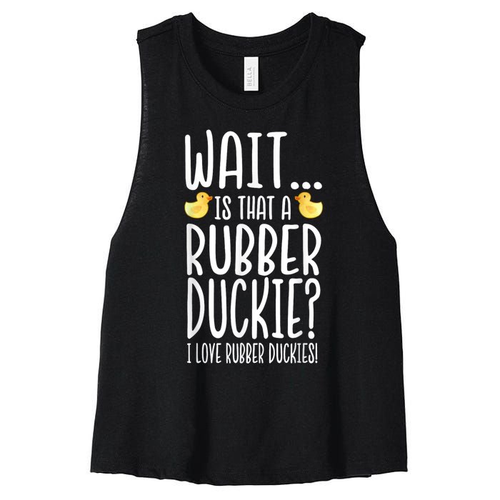 Rubber Duck Lover I Love Rubber Duckies Women's Racerback Cropped Tank