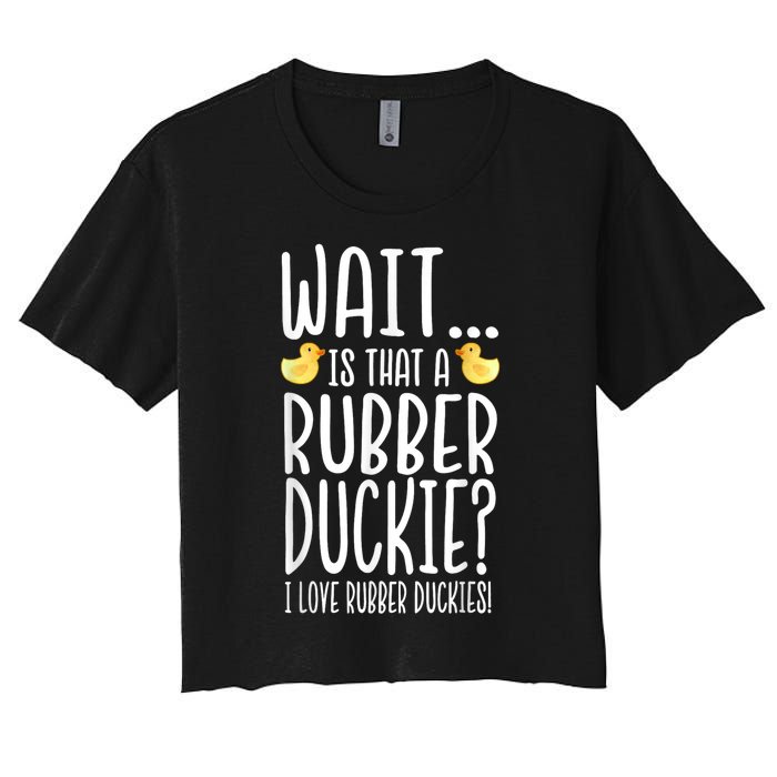 Rubber Duck Lover I Love Rubber Duckies Women's Crop Top Tee