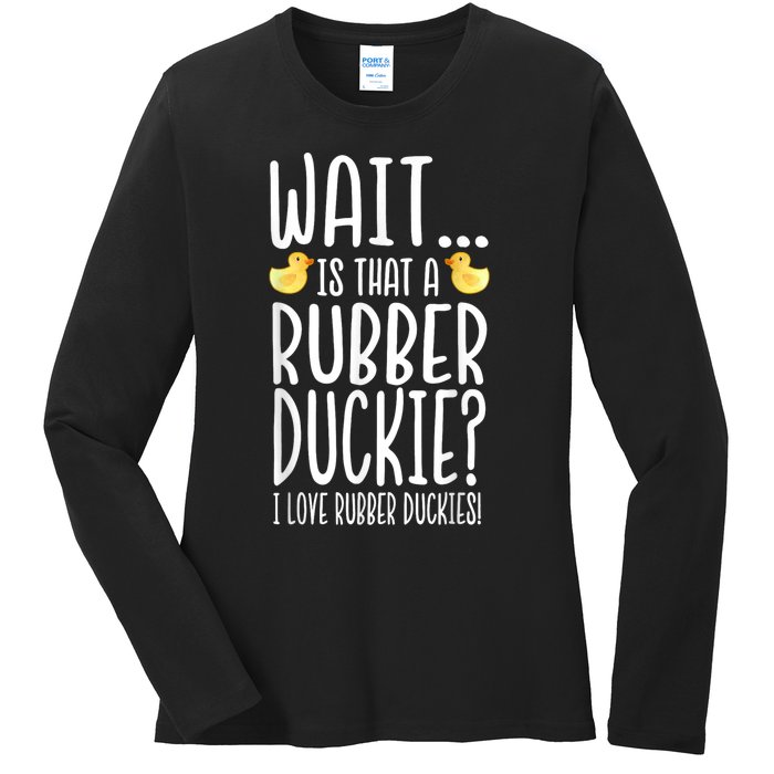 Rubber Duck Lover I Love Rubber Duckies Ladies Long Sleeve Shirt