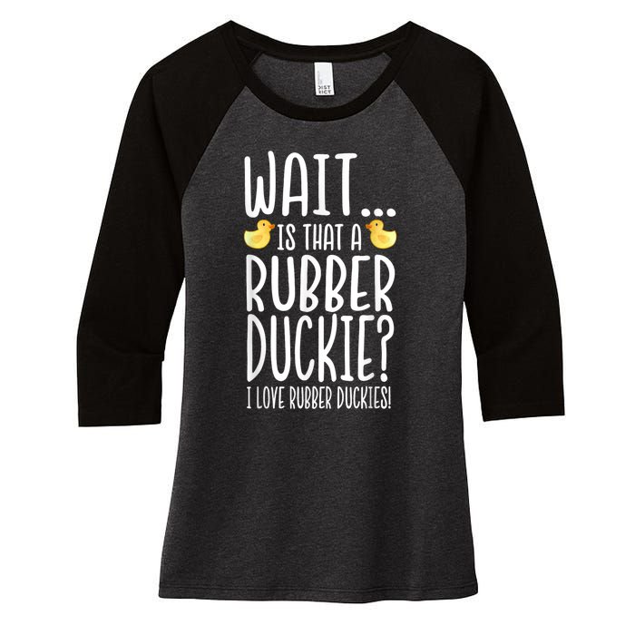 Rubber Duck Lover I Love Rubber Duckies Women's Tri-Blend 3/4-Sleeve Raglan Shirt