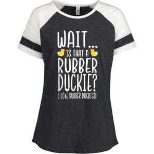 Rubber Duck Lover I Love Rubber Duckies Enza Ladies Jersey Colorblock Tee