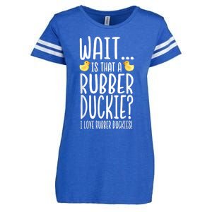 Rubber Duck Lover I Love Rubber Duckies Enza Ladies Jersey Football T-Shirt