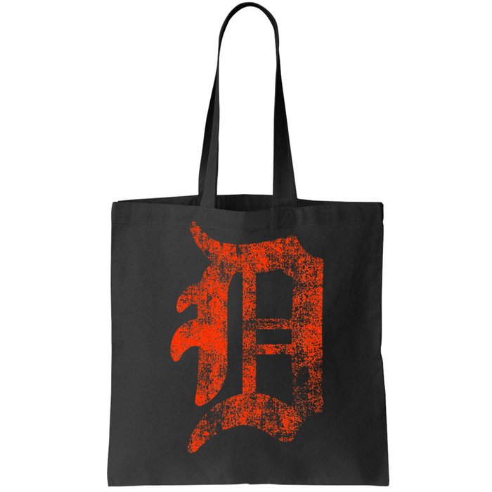 Retro Detroit Letter D Throwback Design Tote Bag