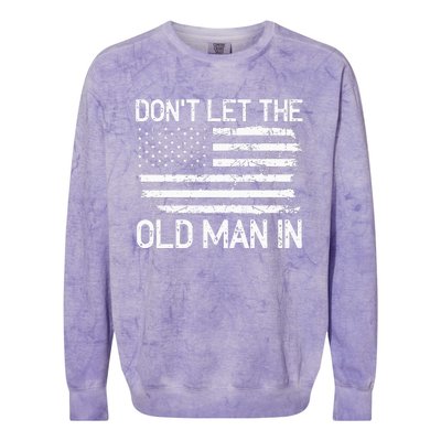 Retro Don't let the old man in vintage American Flag Colorblast Crewneck Sweatshirt