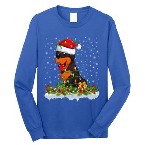 Rottweiler Dog Lover Xmas Lights Santa Rottweiler Christmas Cute Gift Long Sleeve Shirt