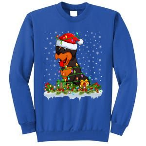 Rottweiler Dog Lover Xmas Lights Santa Rottweiler Christmas Cute Gift Sweatshirt