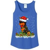 Rottweiler Dog Lover Xmas Lights Santa Rottweiler Christmas Cute Gift Ladies Essential Tank