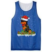 Rottweiler Dog Lover Xmas Lights Santa Rottweiler Christmas Cute Gift Mesh Reversible Basketball Jersey Tank