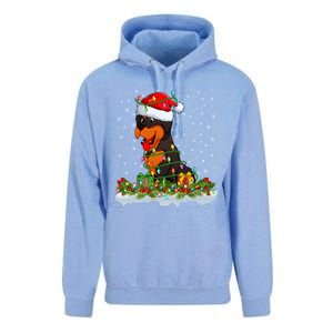 Rottweiler Dog Lover Xmas Lights Santa Rottweiler Christmas Cute Gift Unisex Surf Hoodie