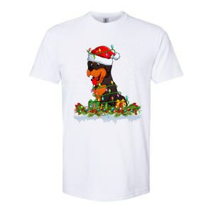 Rottweiler Dog Lover Xmas Lights Santa Rottweiler Christmas Cute Gift Softstyle CVC T-Shirt