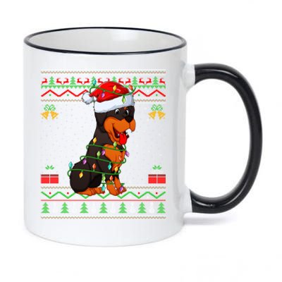 Rottweiler Dog Lover Matching Ugly Rottweiler Christmas Funny Gift 11oz Black Color Changing Mug