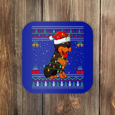 Rottweiler Dog Lover Matching Ugly Rottweiler Christmas Funny Gift Coaster