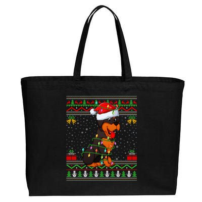 Rottweiler Dog Lover Matching Ugly Rottweiler Christmas Funny Gift Cotton Canvas Jumbo Tote