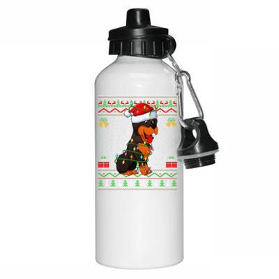 Rottweiler Dog Lover Matching Ugly Rottweiler Christmas Funny Gift Aluminum Water Bottle 