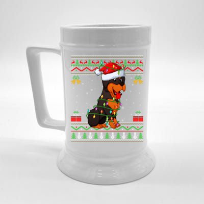 Rottweiler Dog Lover Matching Ugly Rottweiler Christmas Funny Gift Beer Stein