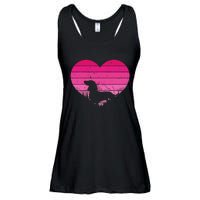 Retro Dachshund Lovers Vintage Heart Ladies Essential Flowy Tank