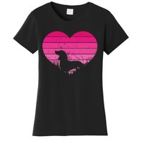 Retro Dachshund Lovers Vintage Heart Women's T-Shirt