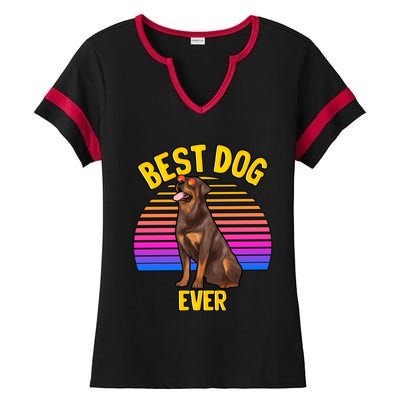 Rottweiler Dog Lover Funny Cute Best Dog Puppy Lover Gift Ladies Halftime Notch Neck Tee