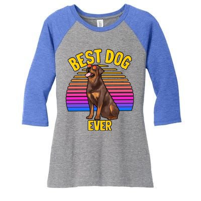 Rottweiler Dog Lover Funny Cute Best Dog Puppy Lover Gift Women's Tri-Blend 3/4-Sleeve Raglan Shirt