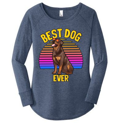 Rottweiler Dog Lover Funny Cute Best Dog Puppy Lover Gift Women's Perfect Tri Tunic Long Sleeve Shirt