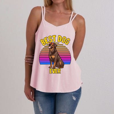 Rottweiler Dog Lover Funny Cute Best Dog Puppy Lover Gift Women's Strappy Tank