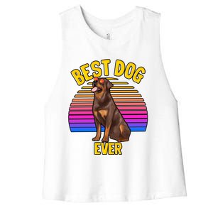 Rottweiler Dog Lover Funny Cute Best Dog Puppy Lover Gift Women's Racerback Cropped Tank