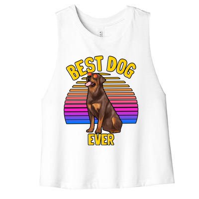 Rottweiler Dog Lover Funny Cute Best Dog Puppy Lover Gift Women's Racerback Cropped Tank