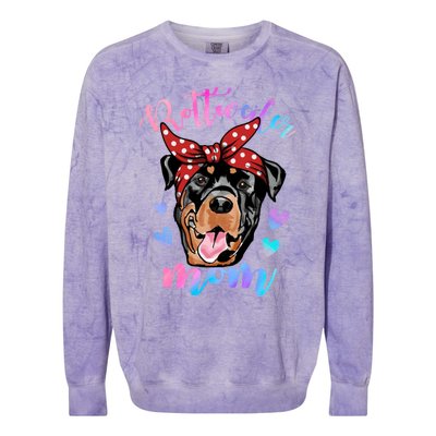 Rottweiler Dog Lover Funny Cute Mom Mama Mother Gift Colorblast Crewneck Sweatshirt