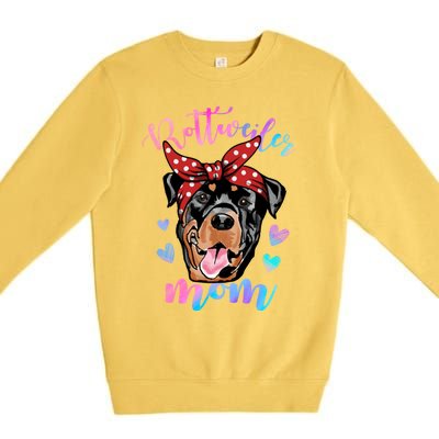 Rottweiler Dog Lover Funny Cute Mom Mama Mother Gift Premium Crewneck Sweatshirt