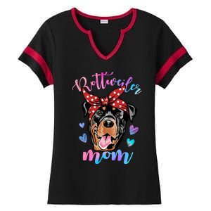 Rottweiler Dog Lover Funny Cute Mom Mama Mother Gift Ladies Halftime Notch Neck Tee