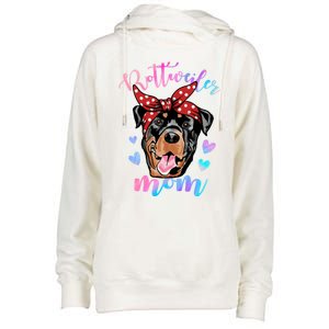 Rottweiler Dog Lover Funny Cute Mom Mama Mother Gift Womens Funnel Neck Pullover Hood