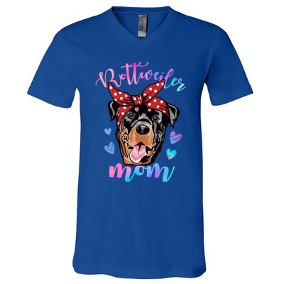 Rottweiler Dog Lover Funny Cute Mom Mama Mother Gift V-Neck T-Shirt