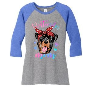 Rottweiler Dog Lover Funny Cute Mom Mama Mother Gift Women's Tri-Blend 3/4-Sleeve Raglan Shirt