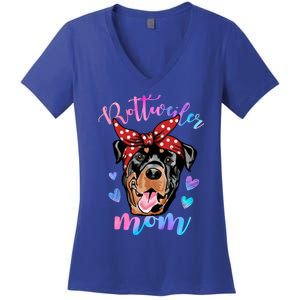 Rottweiler Dog Lover Funny Cute Mom Mama Mother Gift Women's V-Neck T-Shirt