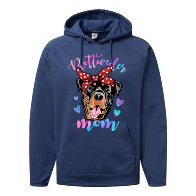 Rottweiler Dog Lover Funny Cute Mom Mama Mother Gift Performance Fleece Hoodie