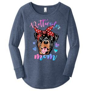 Rottweiler Dog Lover Funny Cute Mom Mama Mother Gift Women's Perfect Tri Tunic Long Sleeve Shirt