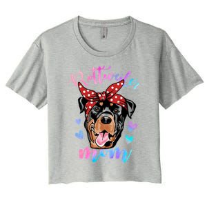 Rottweiler Dog Lover Funny Cute Mom Mama Mother Gift Women's Crop Top Tee