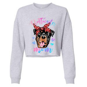 Rottweiler Dog Lover Funny Cute Mom Mama Mother Gift Cropped Pullover Crew