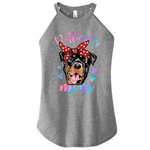 Rottweiler Dog Lover Funny Cute Mom Mama Mother Gift Women's Perfect Tri Rocker Tank