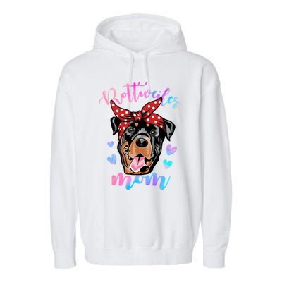 Rottweiler Dog Lover Funny Cute Mom Mama Mother Gift Garment-Dyed Fleece Hoodie